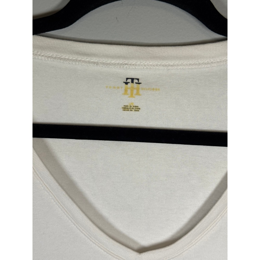 Y2K Tommy Hilfiger White V-Neck Tee - Picture 3 of 4